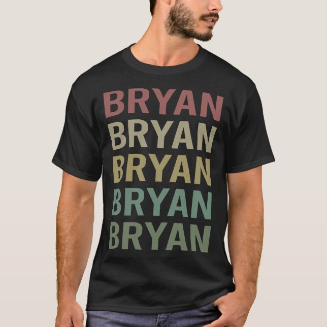 Colourful Text Art - Bryan Name T-Shirt (Front)
