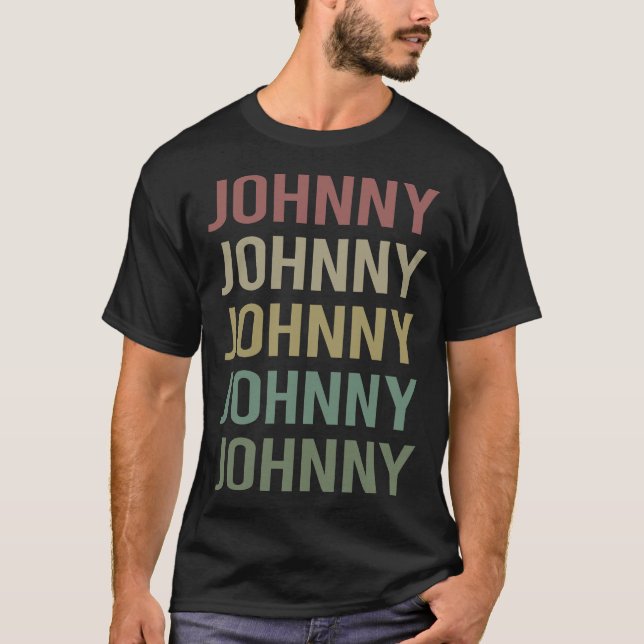 Colourful Text Art - Johnny Name T-Shirt (Front)