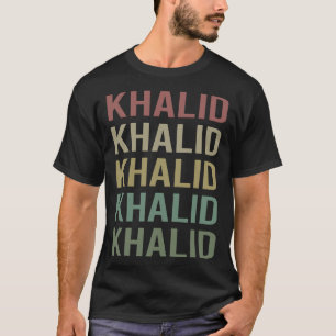 Colourful Text Art - Khalid Name T-Shirt