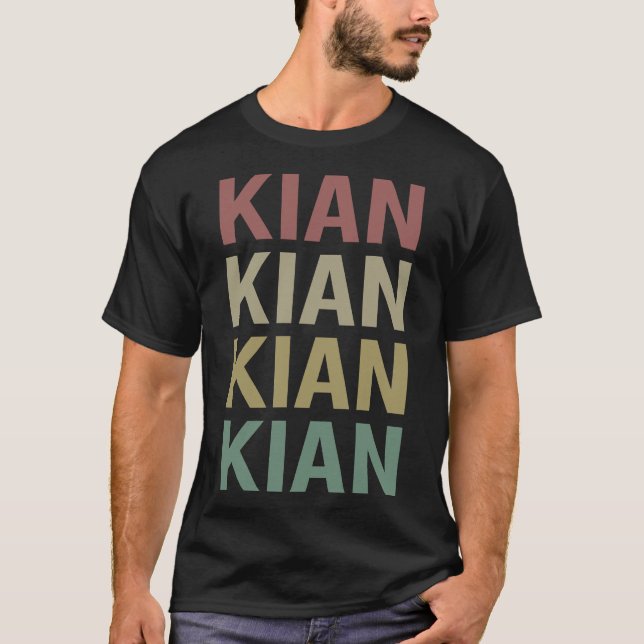 Colourful Text Art - Kian Name T-Shirt (Front)