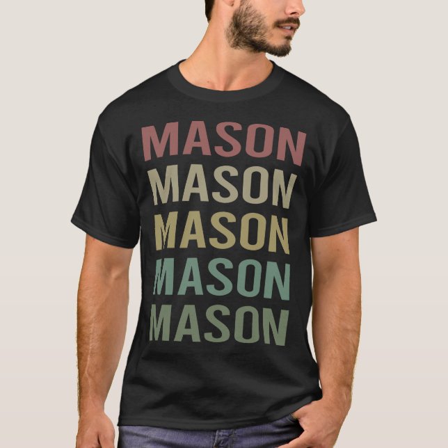 Colourful Text Art - Mason Name T-Shirt (Front)