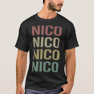 Colourful Text Art - Nico Name T-Shirt