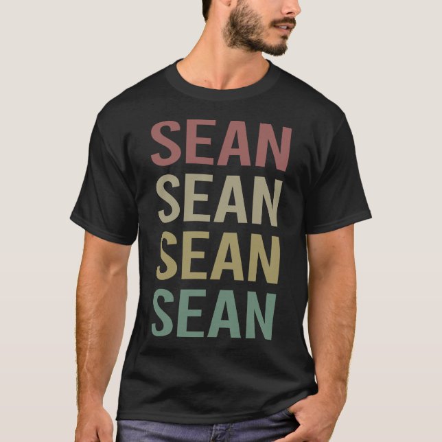 Colourful Text Art - Sean Name T-Shirt (Front)