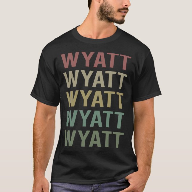 Colourful Text Art - Wyatt Name T-Shirt (Front)