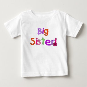 Colourful Text Big Sister Baby T-Shirt