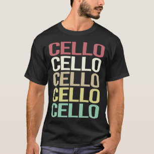 Colourful Text Cello Cellist T-Shirt