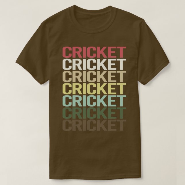 Colourful Text Cricket  T-Shirt (Design Front)