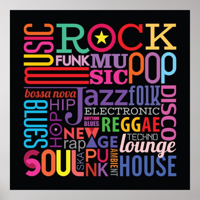 Colourful text design  poster (Front)
