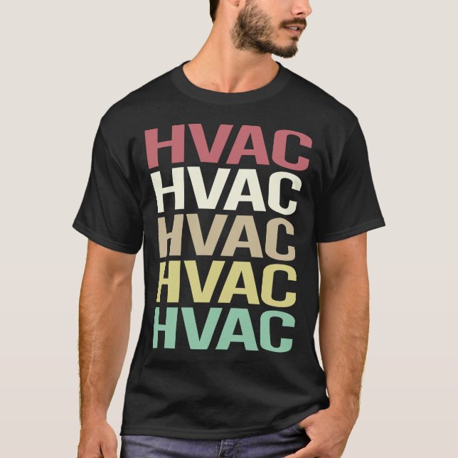 Colourful Text HVAC T-Shirt (Front)