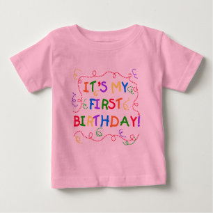 Colourful Text It's My First Birthday Baby T-Shirt