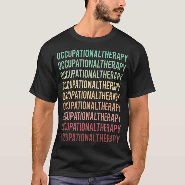 Colourful Text Occupational Therapy T-Shirt (Front)