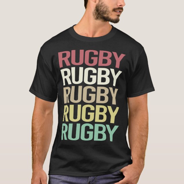 Colourful Text Rugby T-Shirt (Front)
