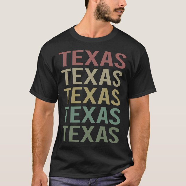 Colourful Text Texas T-Shirt (Front)