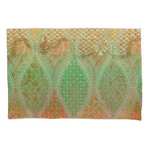 Colourful textile design featuring intricate flora pillowcase