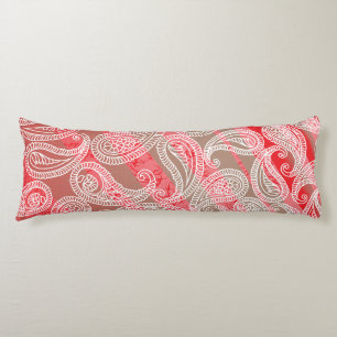 Colourful textile design featuring intricate paisl body cushion