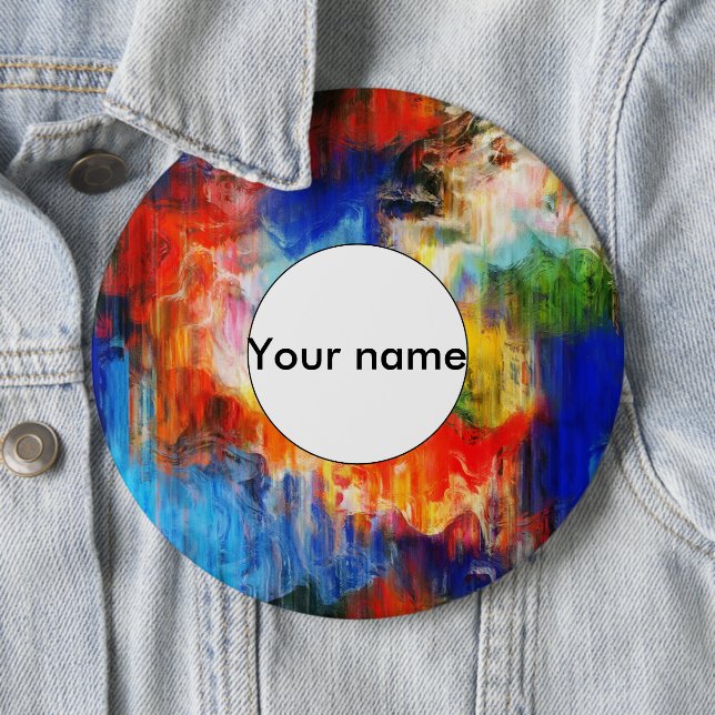 Colourful texture 6 cm round badge (In Situ)