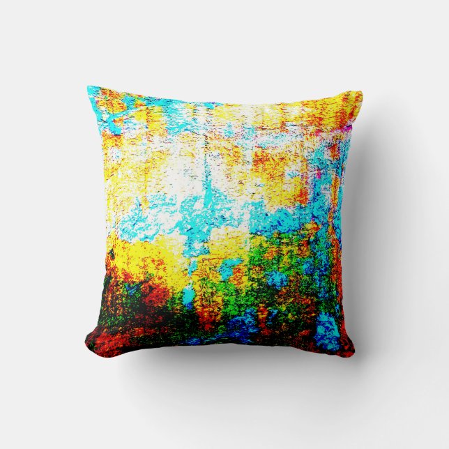 Colourful Texture Effect. Beautiful Abstract Decor Cushion (Front)