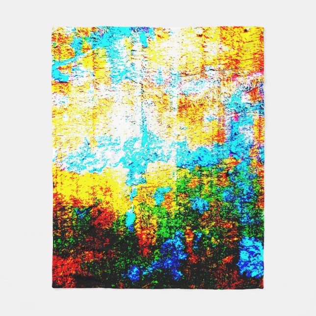 Colourful Texture Effect. Beautiful Abstract Decor Fleece Blanket (Front)