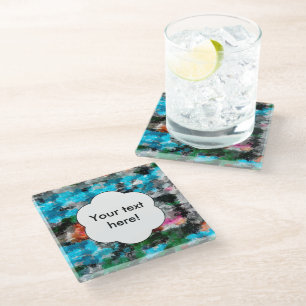 Colourful texture glass coaster