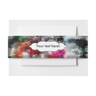 Colourful texture invitation belly band