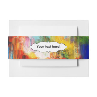 Colourful texture invitation belly band