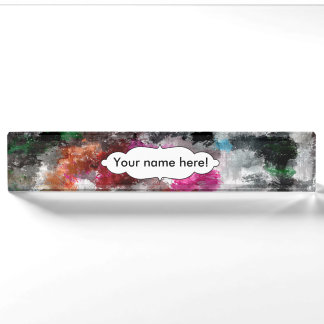 Colourful texture nameplate