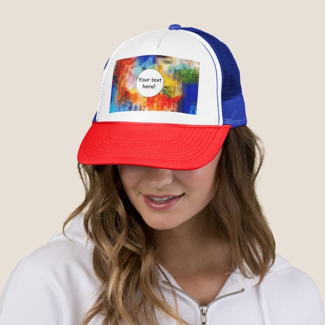 Colourful texture trucker hat (In Situ)