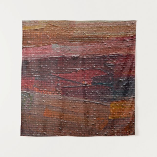 Colourful textured background from oil paints. par tapestry (Front)