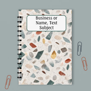 Colourful Textured Large Terrazzo Pattern, Notebook