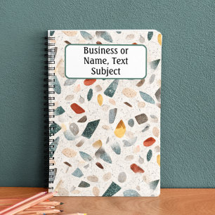 Colourful Textured Large Terrazzo Pattern, Notebook