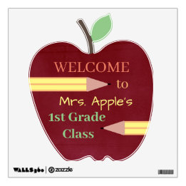 Colourful Textured Red Apple Welcome Class Decal