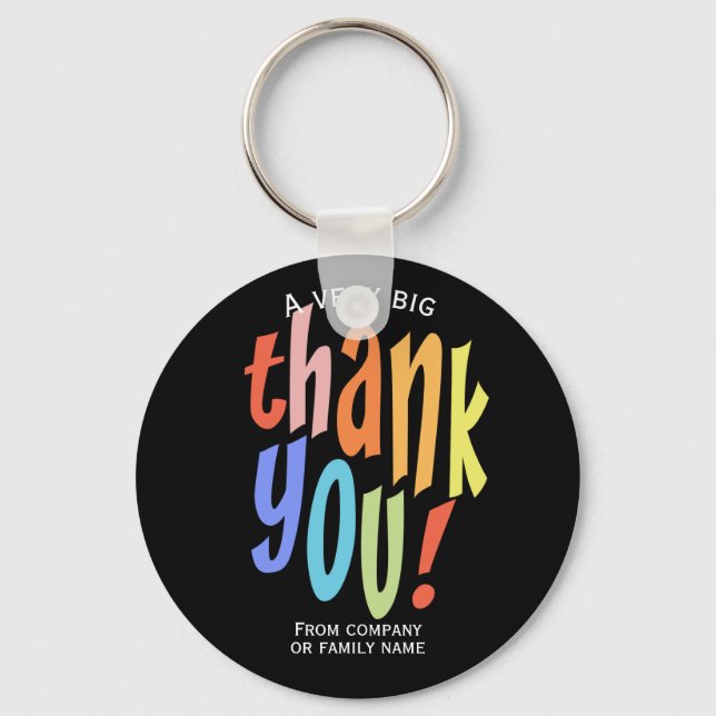 Colourful Thank You Appreciation Key Ring (Front)