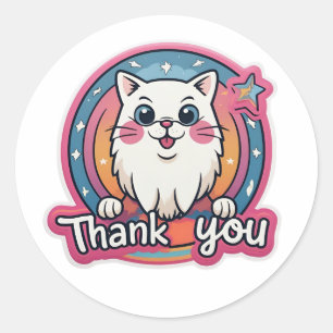 Colourful Thank You Classic Round Sticker