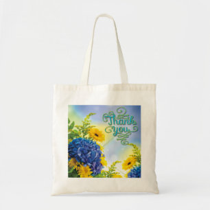 Colourful Thank You Floral Tote Bag