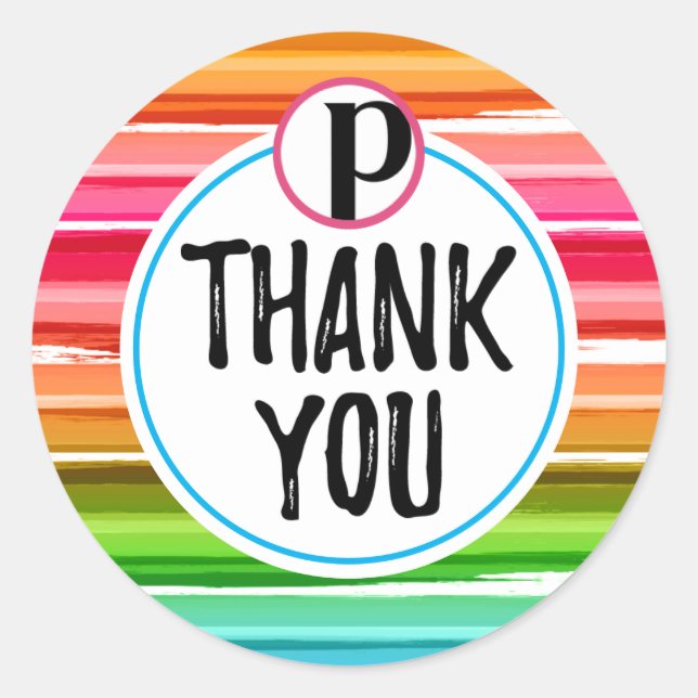 Colourful thank you Perfectly Posh sticker (Front)