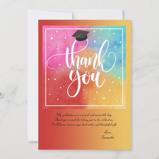 Colourful Thank You Photo Card (Front)
