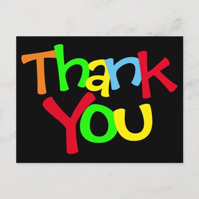 Colourful Thank You Postcard (Front)