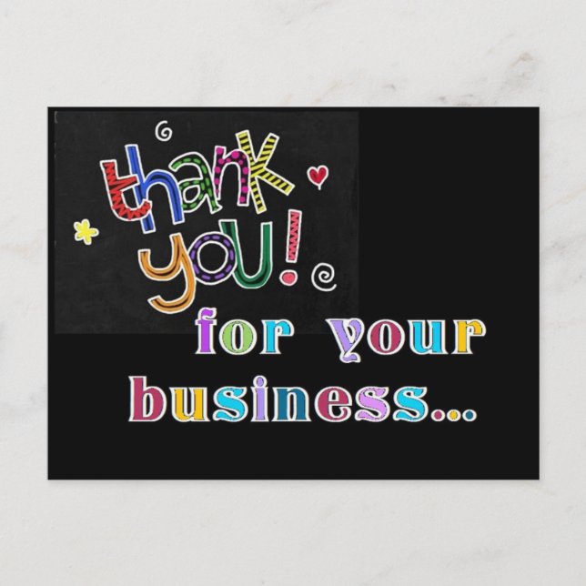 Colourful Thank You Postcard (Front)