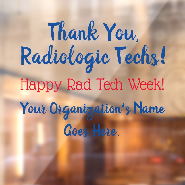 Colourful Thank You Rad Tech Week Window Cling (Sheet 2)
