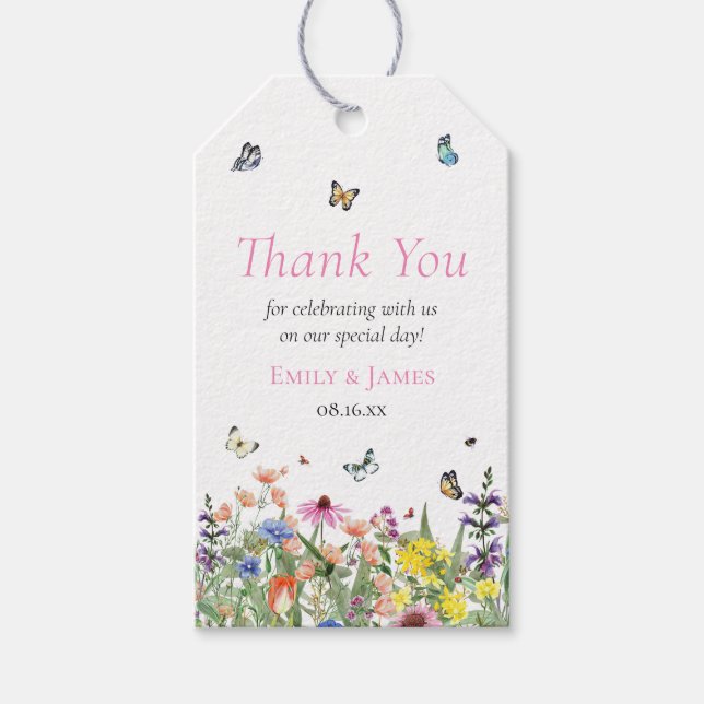 Colourful Thank You Wedding  Gift Tags (Front)