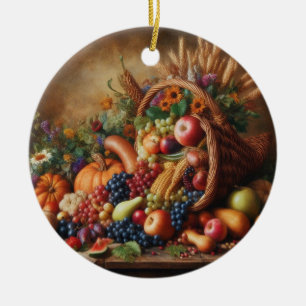 Colourful/Thanksgiving/Cornucopia/Fall Ceramic Tree Decoration