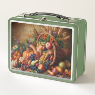 Colourful/Thanksgiving/Cornucopia/Fall Metal Lunch Box