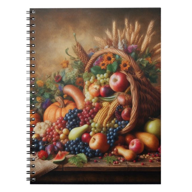 Colourful/Thanksgiving/Cornucopia/Fall Notebook (Front)