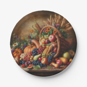 Colourful/Thanksgiving/Cornucopia/Fall Paper Plate