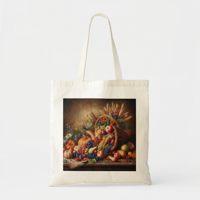 Colourful/Thanksgiving/Cornucopia/Fall Tote Bag (Front)