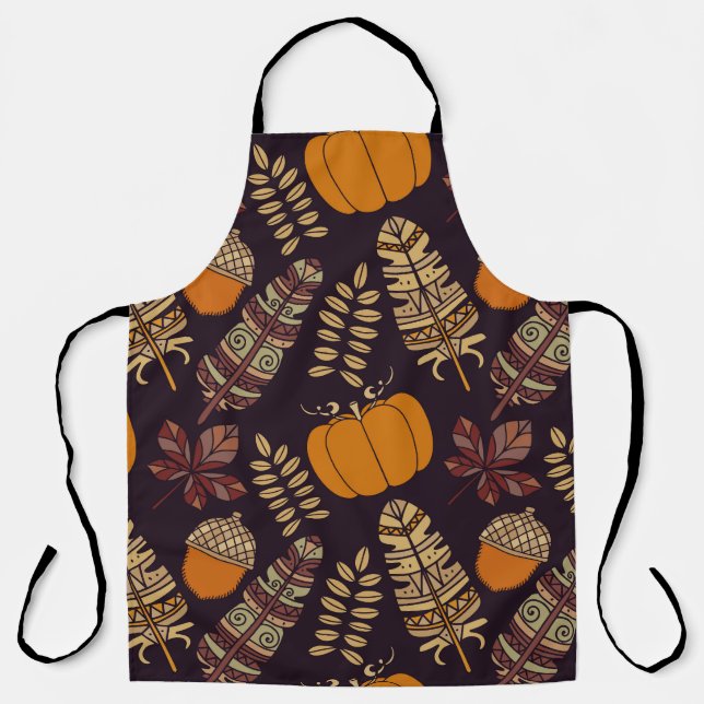 Colourful Thanksgiving Day, autumn pattern. Apron (Front)