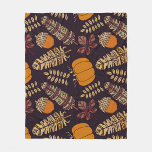 Colourful Thanksgiving Day, autumn pattern. Fleece Blanket