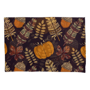 Colourful Thanksgiving Day, autumn pattern. Pillowcase