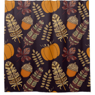 Colourful Thanksgiving Day, autumn pattern. Shower Curtain