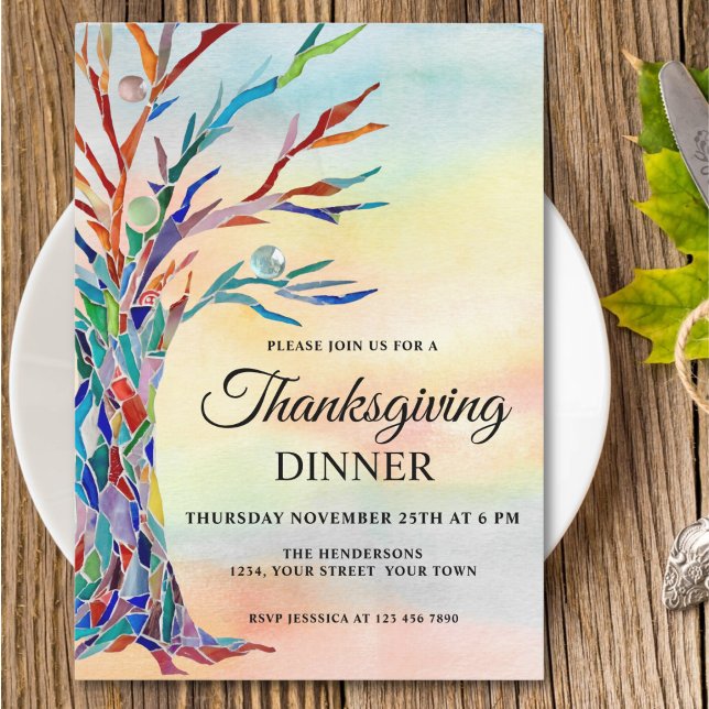 Colourful Thanksgiving Dinner Invitation (Creator Uploaded)